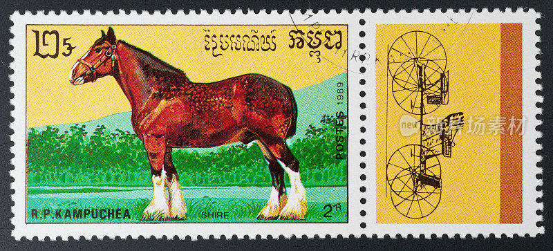 动机邮票柬埔寨- draft马夏尔马